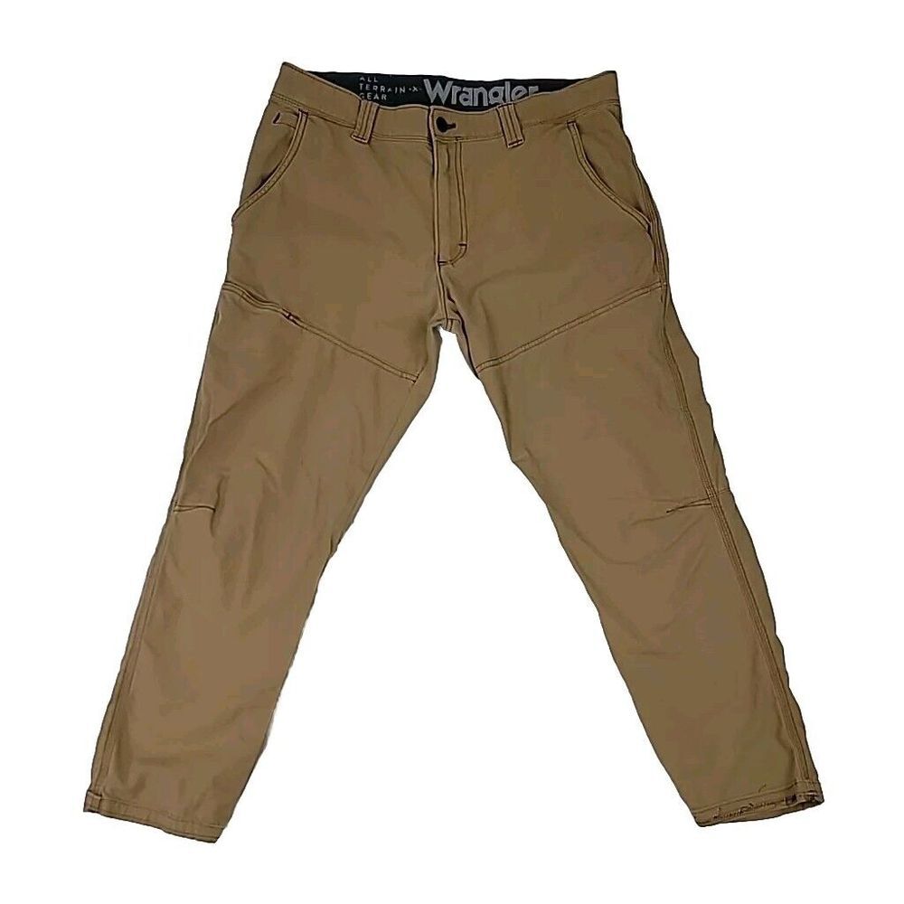 Wrangler ATG Pants Mens 34x27 All Terrain Gear Brown Casual Outdoor‎ Hiking